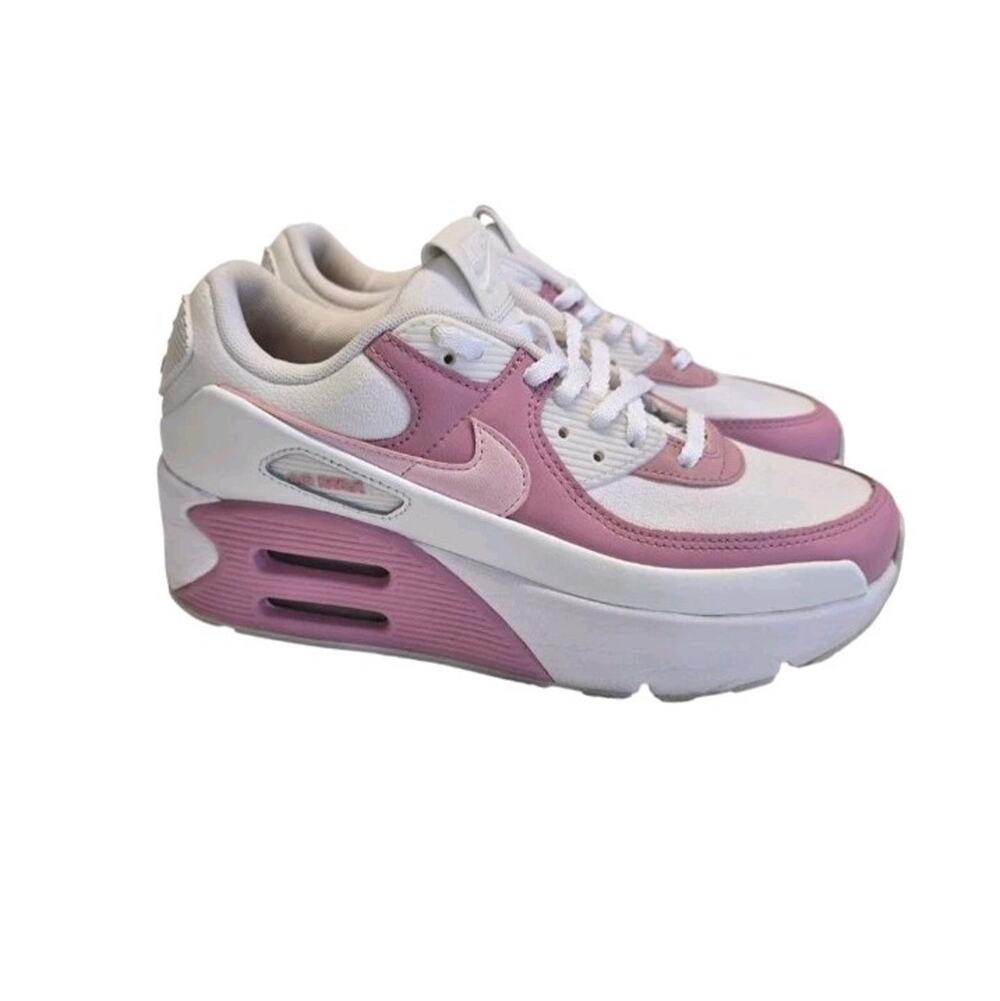 Nike Air Max 90 LV8 Double Air Stacked Platform Shoes Womens 7 Pink FD4328-110